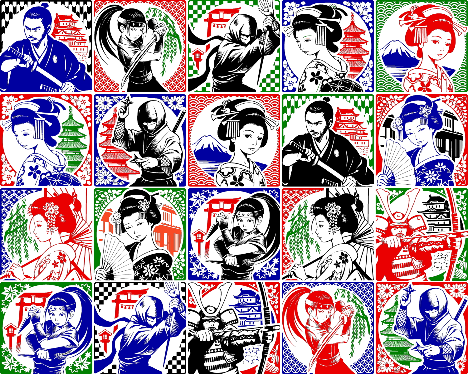 カラフルで日本的なスタンプ HANKO JAPONISM®